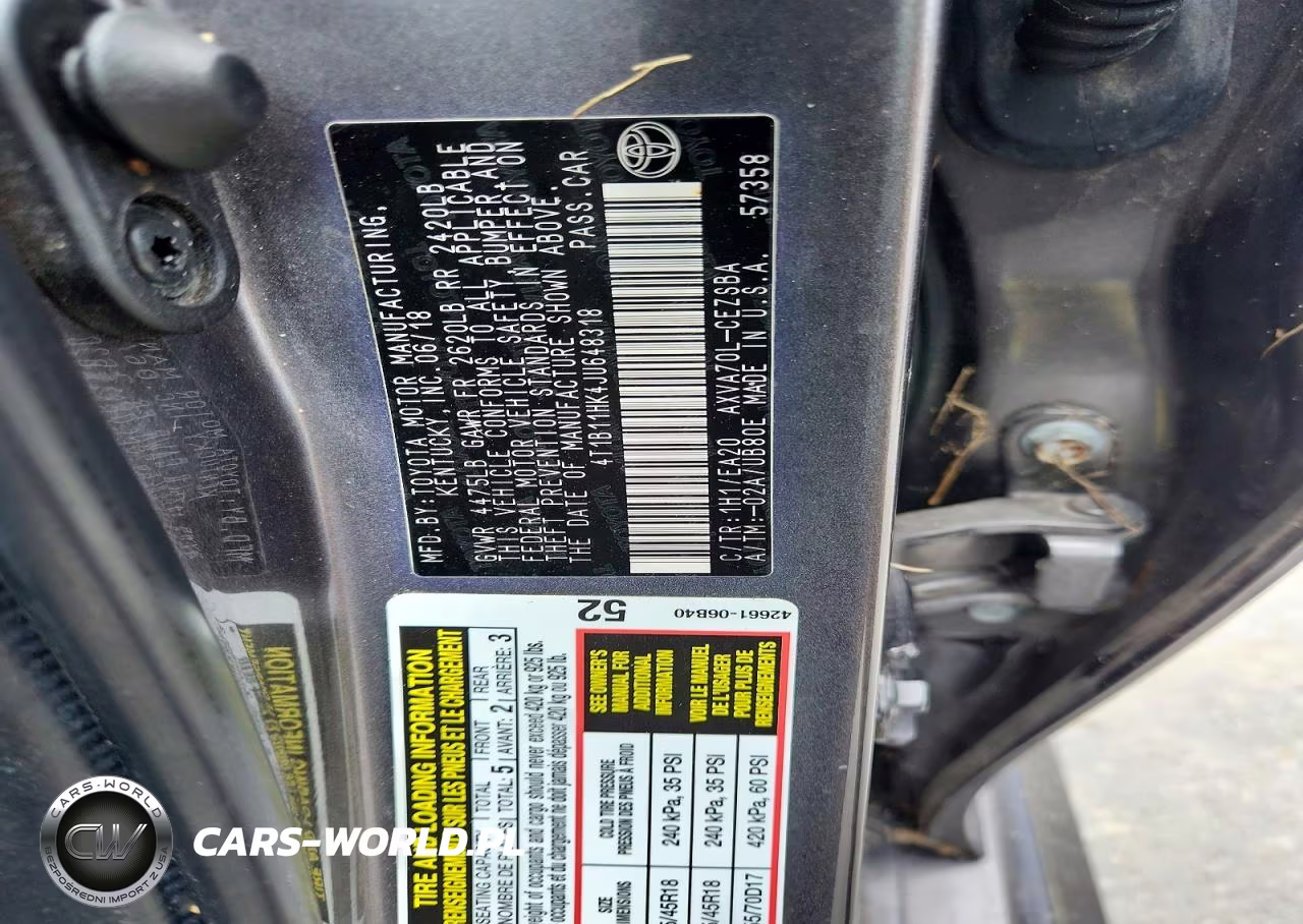 2018 Toyota Camry Se VIN:4T1B11HK4JU648318 - 13