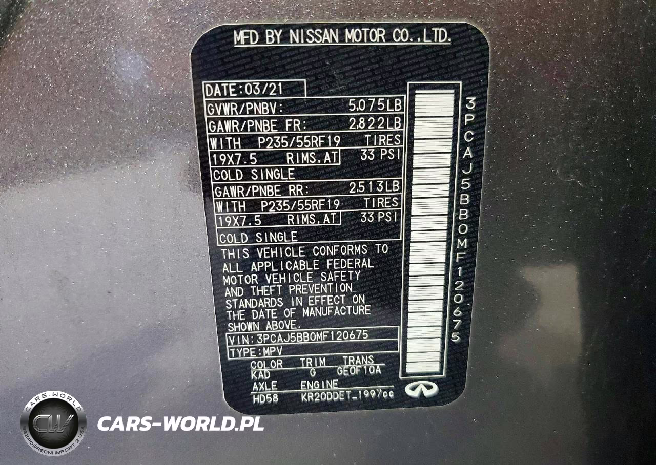 2021 Infiniti Qx50 Luxe VIN:3PCAJ5BB0MF120675 - 13