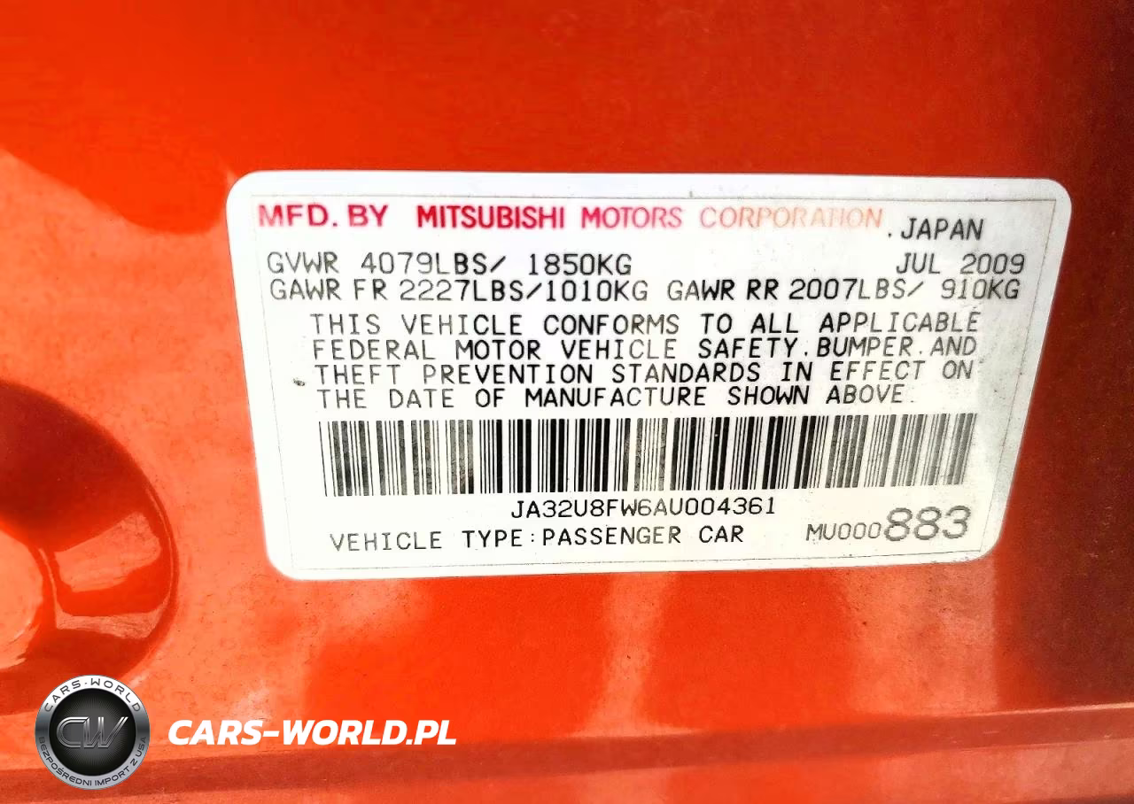 2010 Mitsubishi Lancer Gts VIN:JA32U8FW6AU004361 - 12