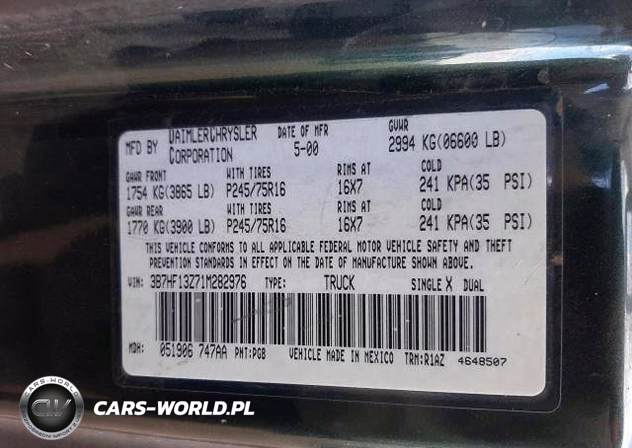 2001 Dodge Ram 1500 VIN:3B7HF13Z71M282976 - 10