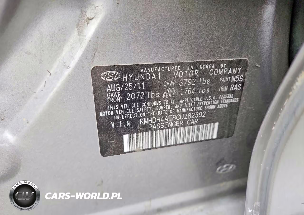 2012 Hyundai Elantra Gls VIN:KMHDH4AE8CU282392 - 12