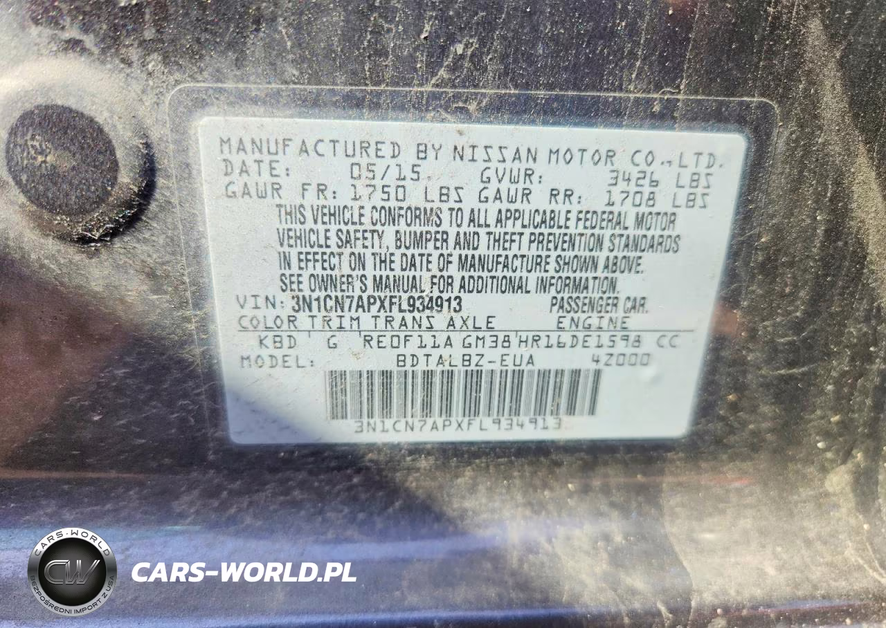 2015 Nissan Versa 1.6 Sv VIN:3N1CN7APXFL934913 - 12