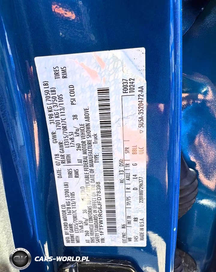 2018 Ford F150 Raptor VIN:1FTFW1RG6JFD78398 - 13