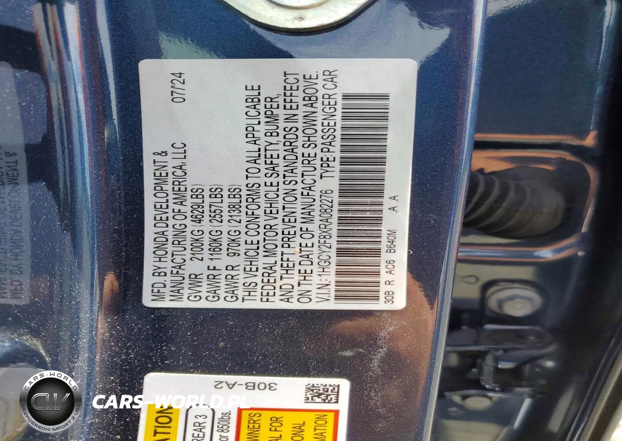 2024 Honda Accord Touring Hybrid VIN:1HGCY2F8XRA082276 - 13