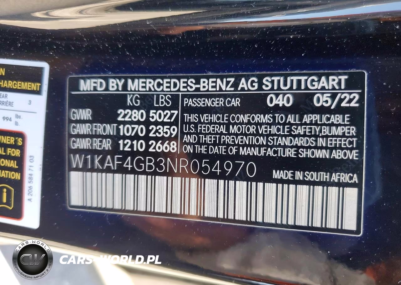 2022 Mercedes-Benz C 300 VIN:W1KAF4GB3NR054970 - 12