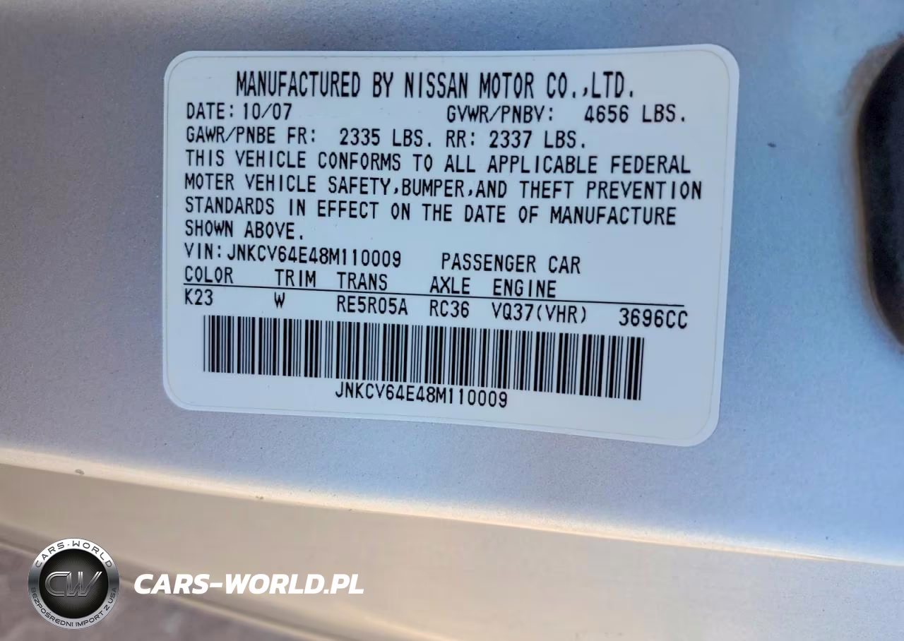 2008 Infiniti G37 Base VIN:JNKCV64E48M110009 - 13