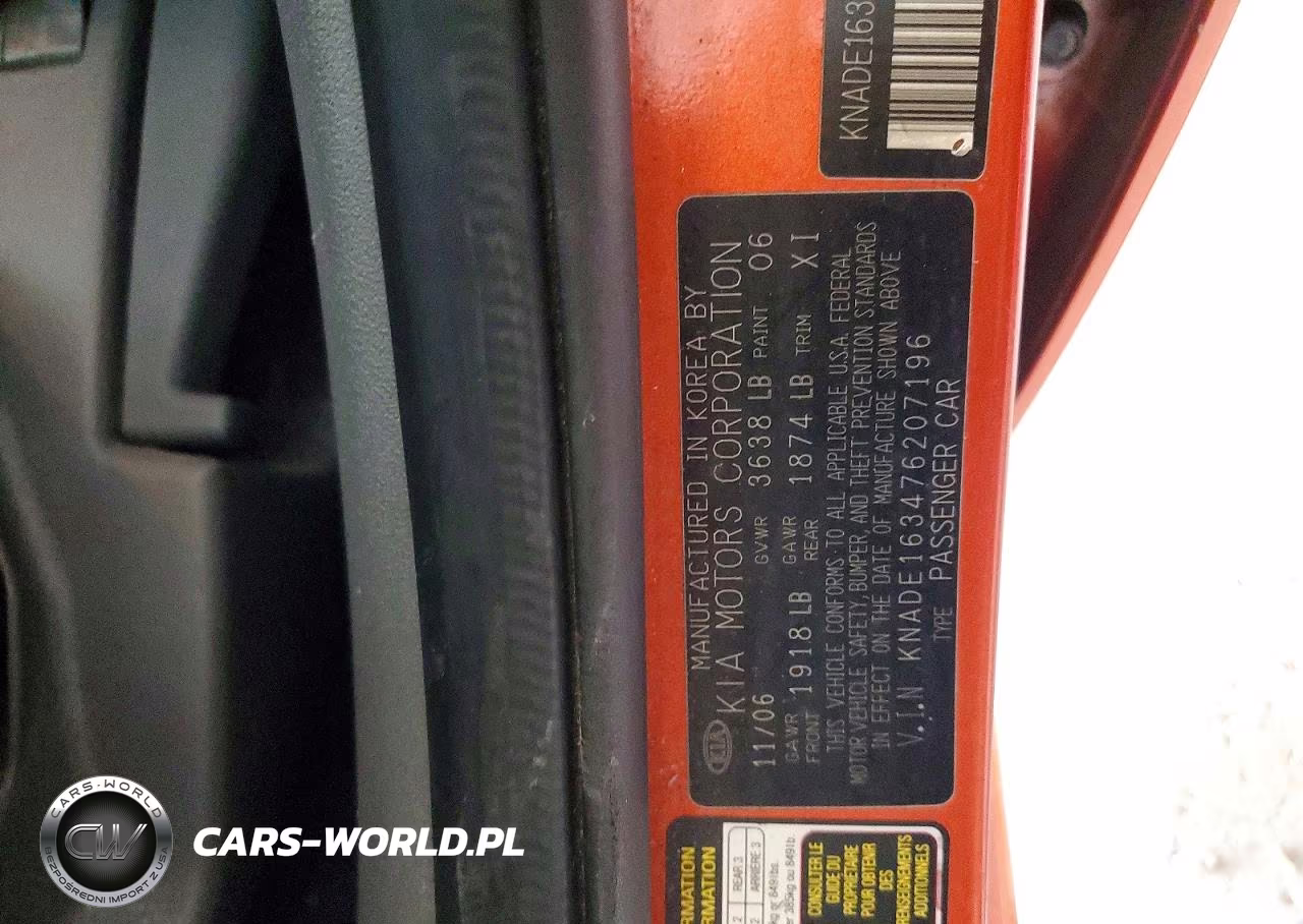 2007 Kia Rio 5 Sx VIN:KNADE163476207196 - 12