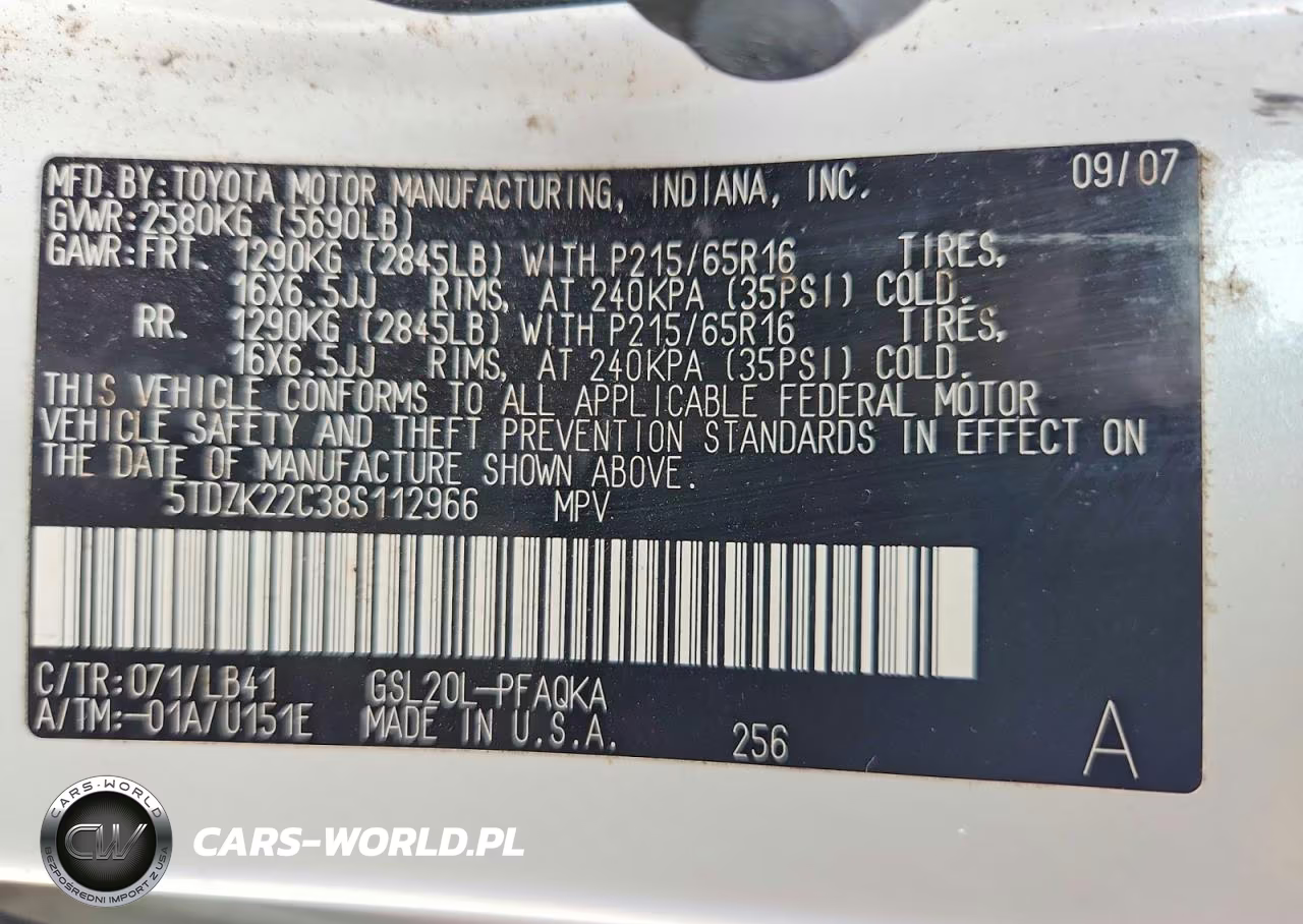 2008 Toyota Sienna Xle VIN:5TDZK22C38S112966 - 14
