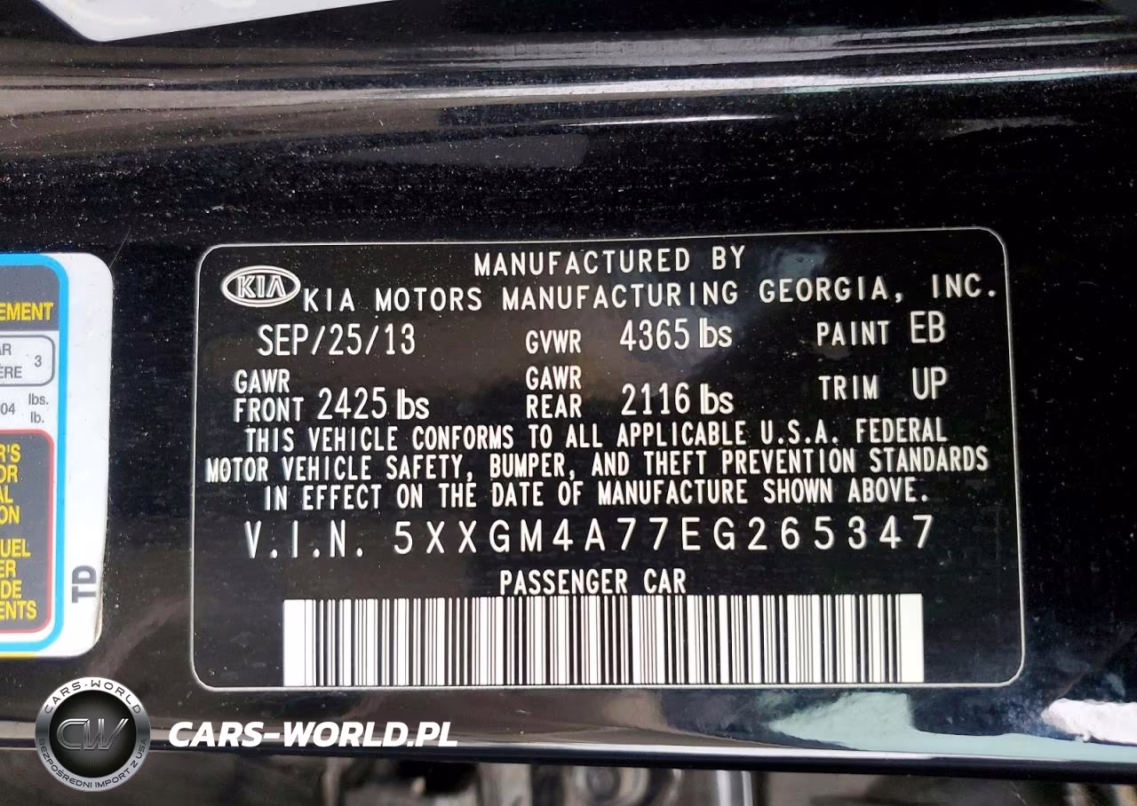 2014 Kia Optima Lx VIN:5XXGM4A77EG265347 - 12