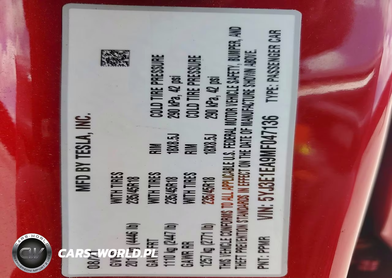 2021 Tesla Model 3 VIN:5YJ3E1EA9MF047136 - 12