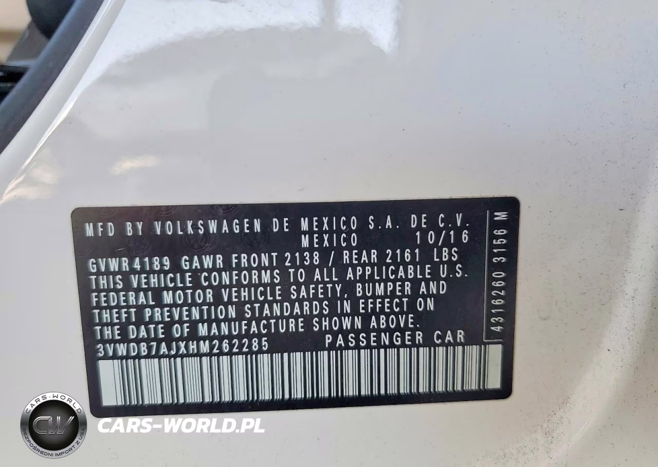 2017 Volkswagen Jetta Se VIN:3VWDB7AJXHM262285 - 12