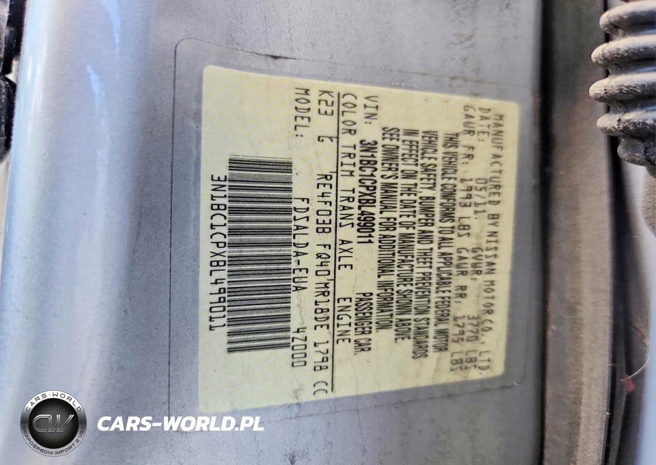 2011 Nissan Versa 1.8 S VIN:3N1BC1CPXBL499011 - 12