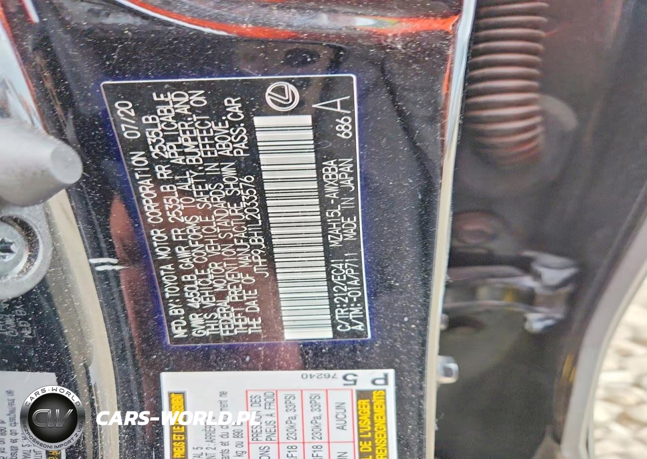 2020 Lexus Ux 250H VIN:JTHP9JBH1L2033576 - 13