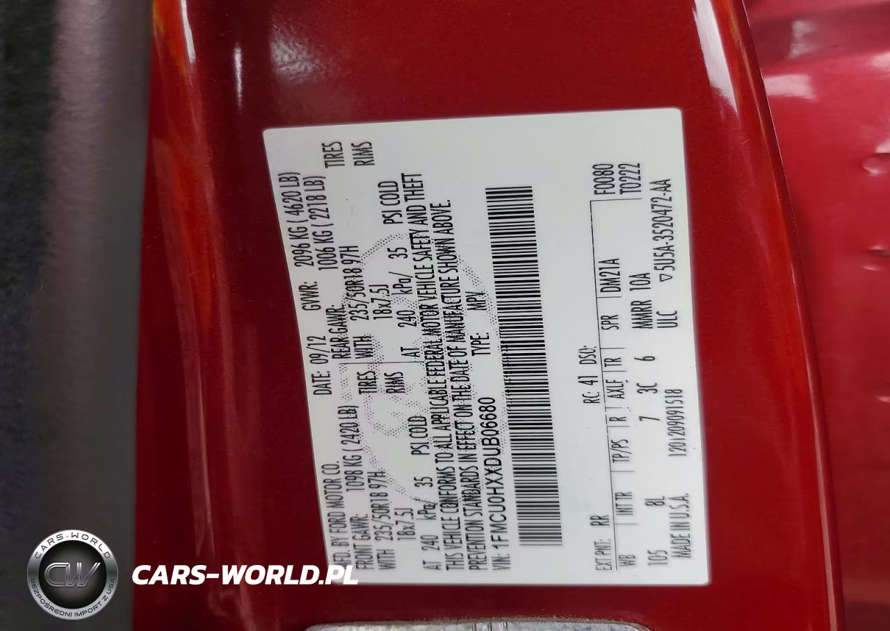 2013 Ford Escape Sel VIN:1FMCU0HXXDUB06680 - 12