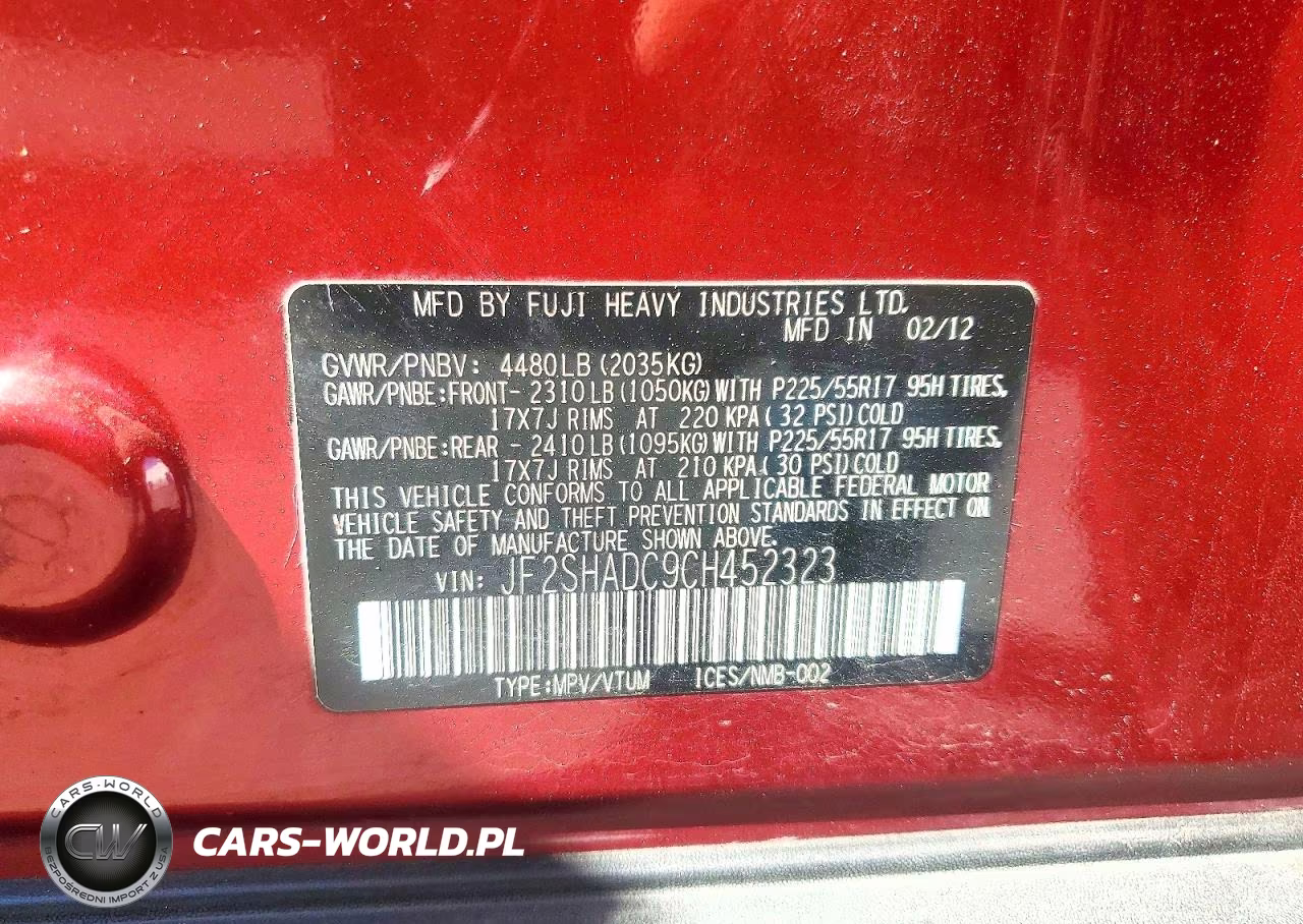 2012 Subaru Forester 2.5X Premium VIN:JF2SHADC9CH452323 - 12