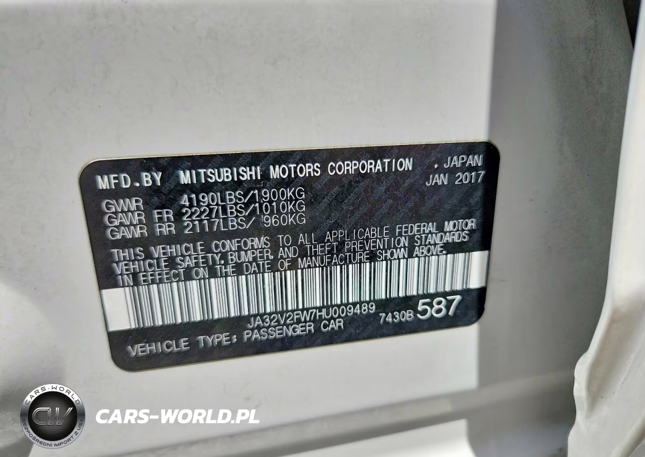 2017 Mitsubishi Lancer Es VIN:JA32V2FW7HU009489 - 12