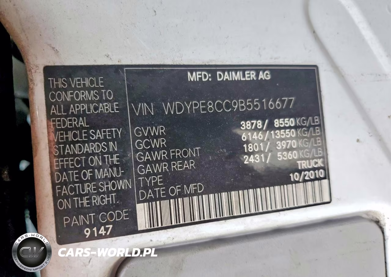 2011 Freightliner Sprinter 2500 VIN:WDYPE8CC9B5516677 - 13