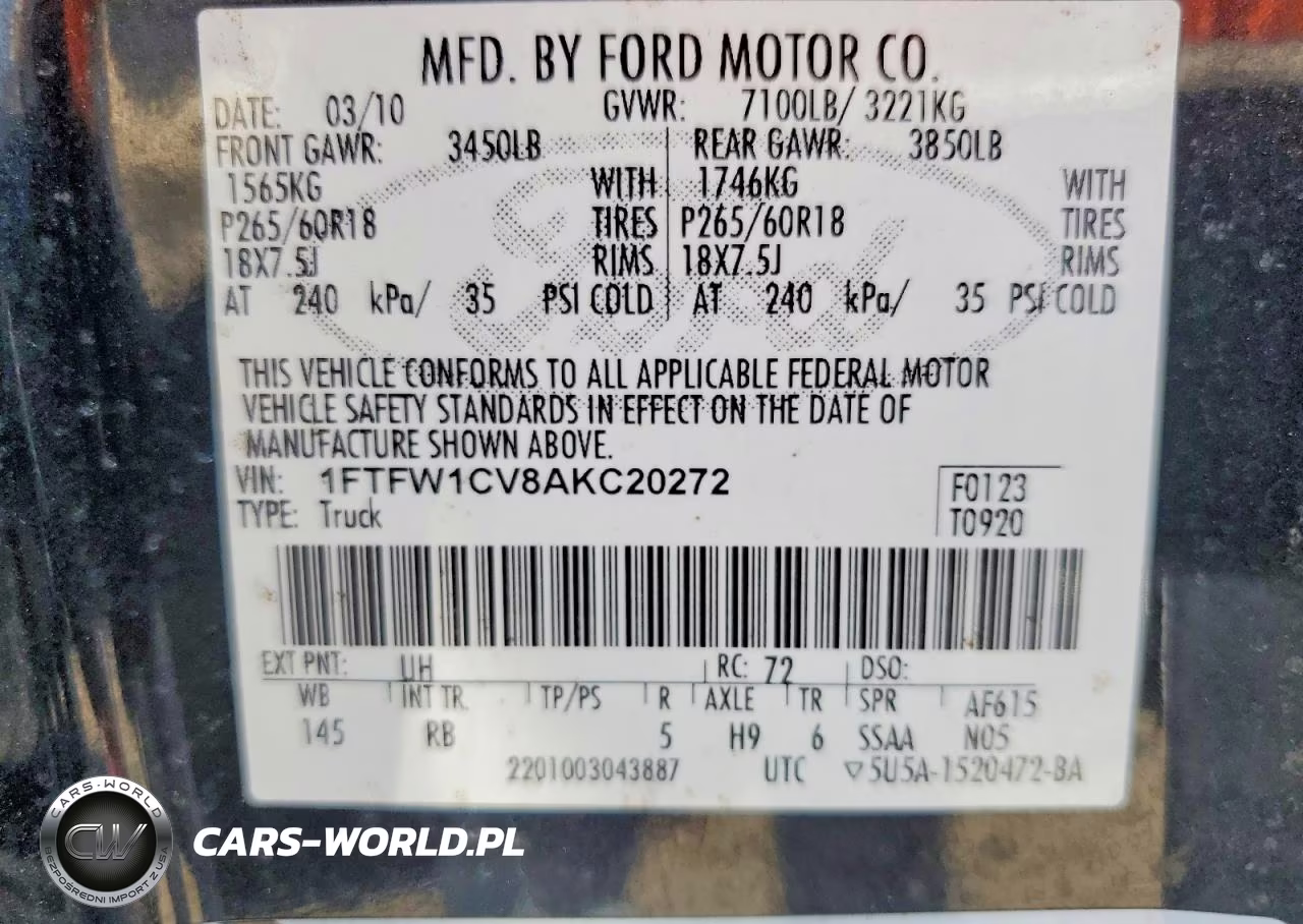 2010 Ford F150 Supercrew VIN:1FTFW1CV8AKC20272 - 12