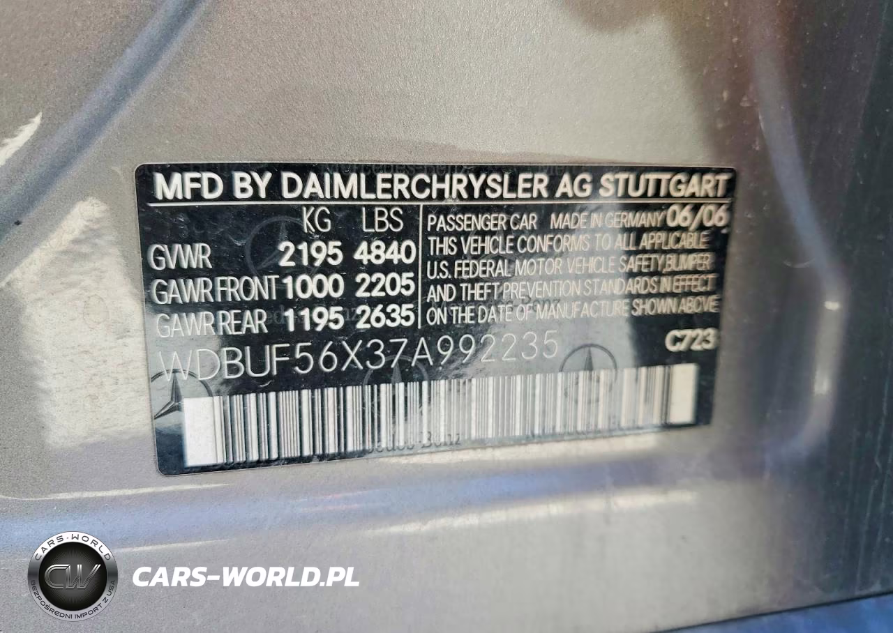 2007 Mercedes-Benz E 350 VIN:WDBUF56X37A992235 - 12