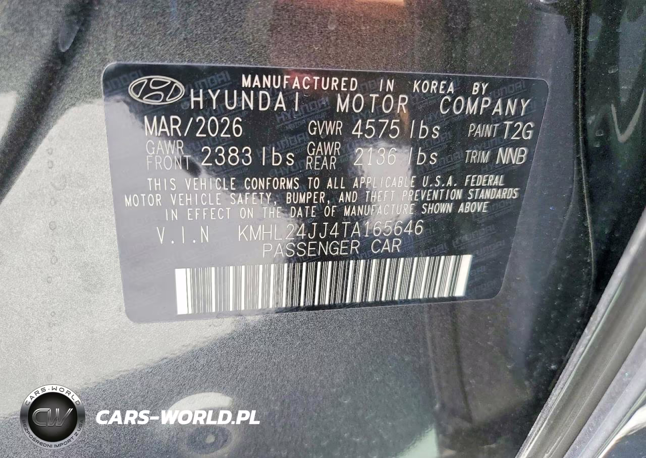 2026 Hyundai Sonata Hybrid Blue VIN:KMHL24JJ4TA165646 - 12