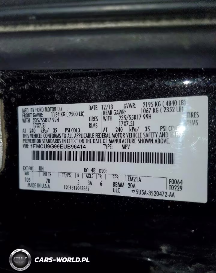 2014 Ford Escape Se VIN:1FMCU9G99EUB96414 - 13