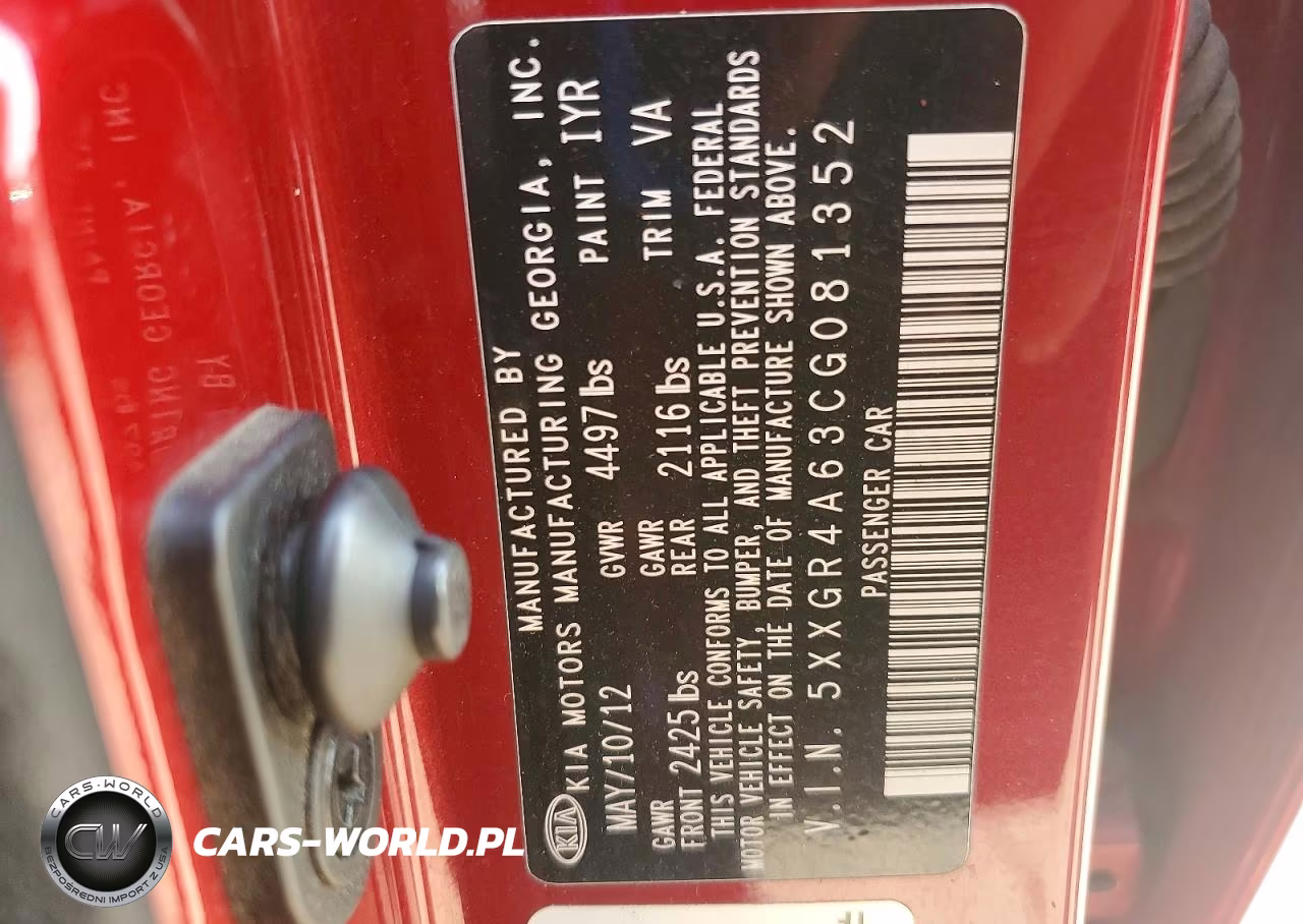 2012 Kia Optima Sx VIN:5XXGR4A63CG081352 - 12