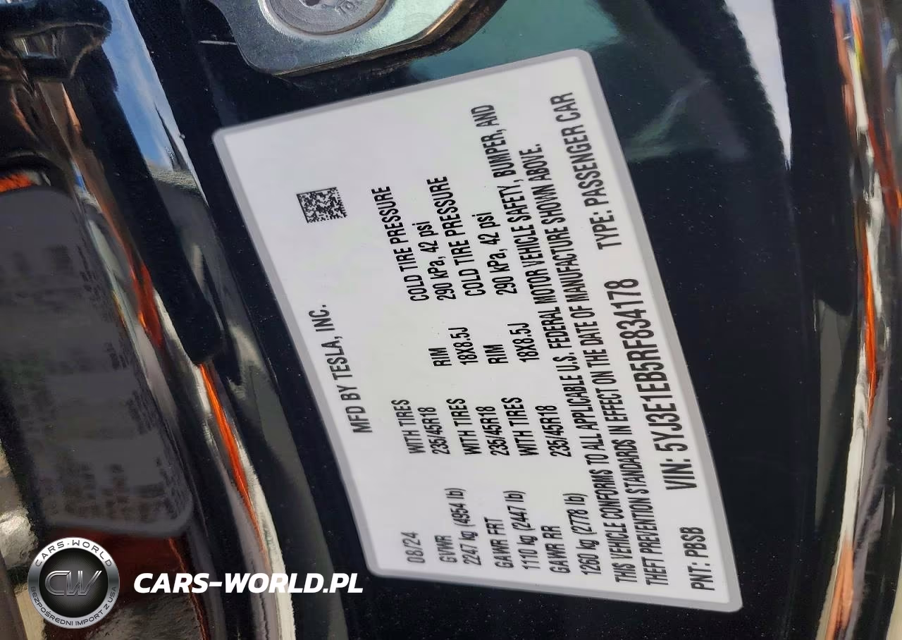 2024 Tesla Model 3 VIN:5YJ3E1EB5RF834178 - 13