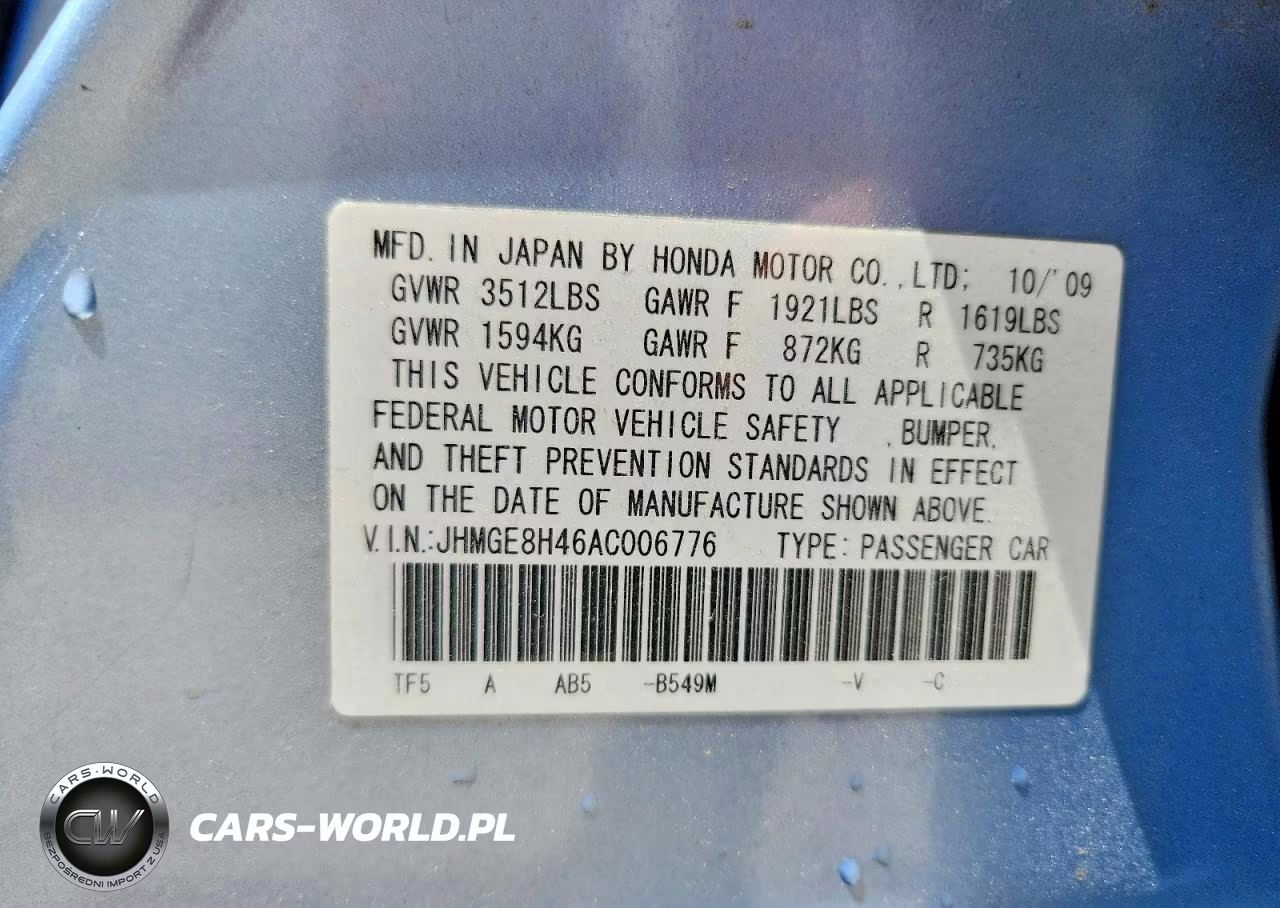 2010 Honda Fit Sport VIN:JHMGE8H46AC006776 - 13