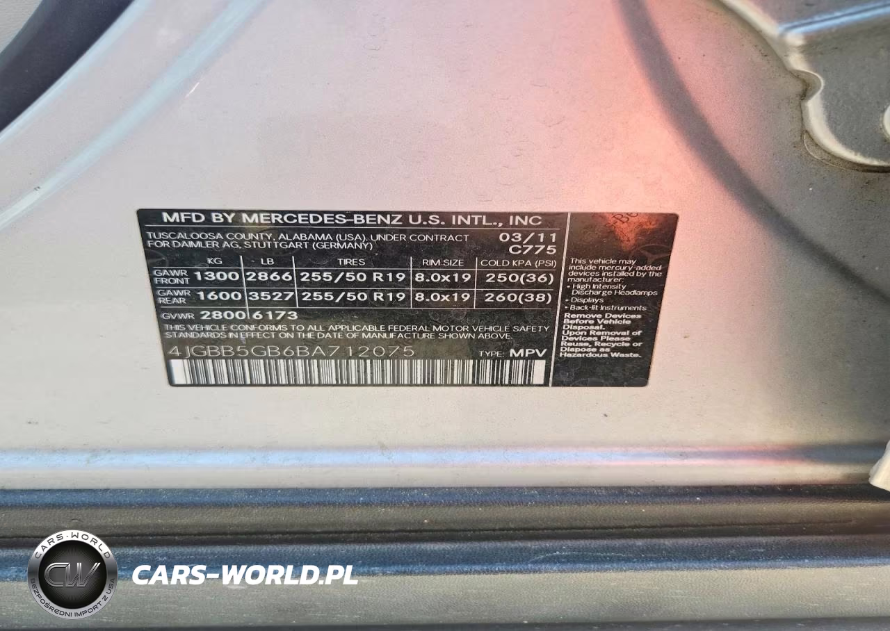 2011 Mercedes-Benz Ml 350 VIN:4JGBB5GB6BA712075 - 12