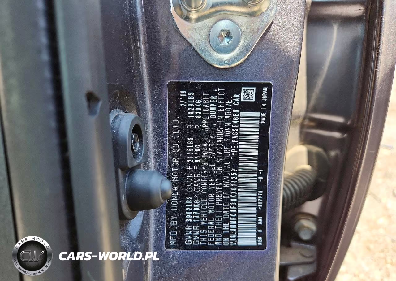 2019 Honda Civic Ex VIN:JHMFC1F38KX014259 - 12