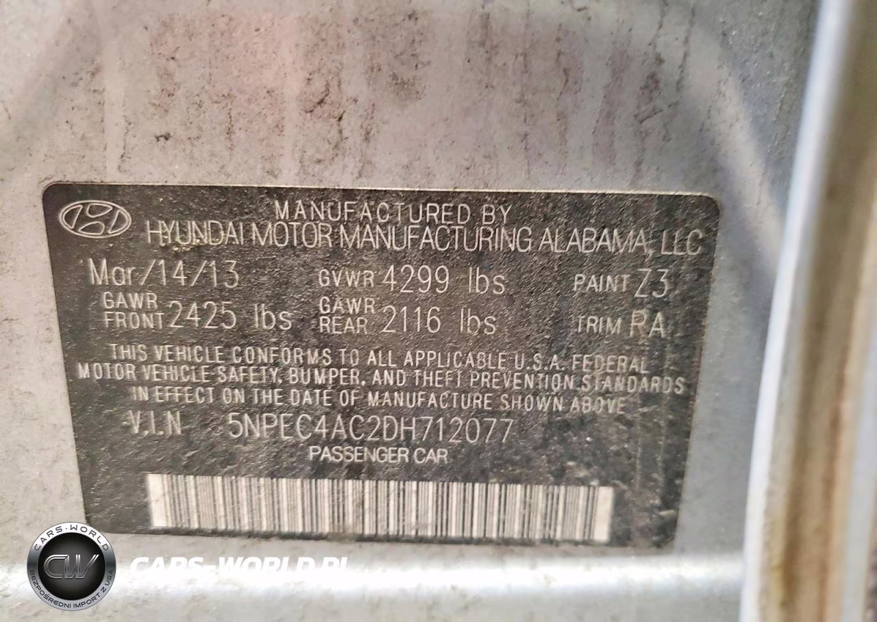2013 Hyundai Sonata Limited VIN:5NPEC4AC2DH712077 - 12