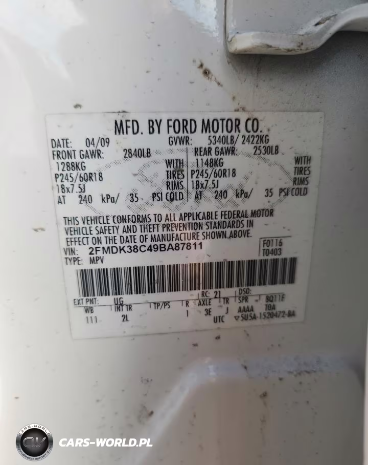 2009 Ford Edge Sel VIN:2FMDK38C49BA87811 - 13