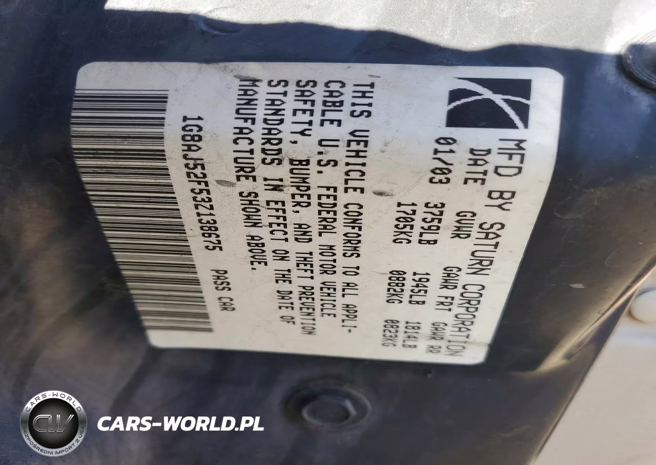 2003 Saturn Ion Level 2 VIN:1G8AJ52F53Z138675 - 12