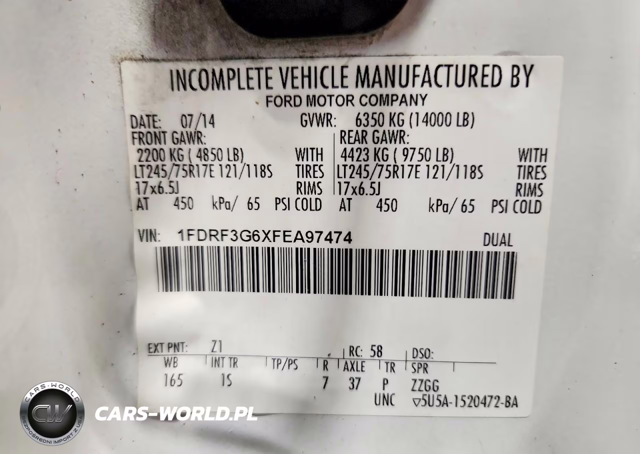 2015 Ford F350 VIN:1FDRF3G6XFEA97474 - 12