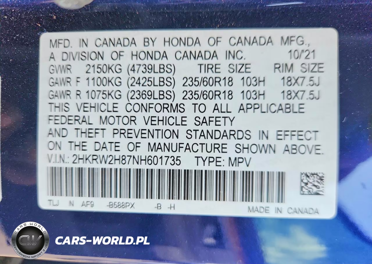 2022 Honda Cr-V VIN:2HKRW2H87NH601735 - 28