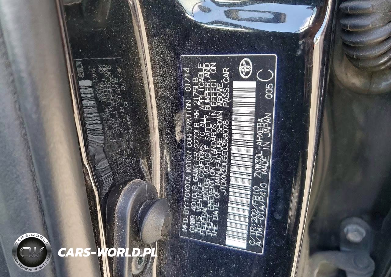 2014 Toyota Prius Two VIN:JTDKN3DU5E0358078 - 13