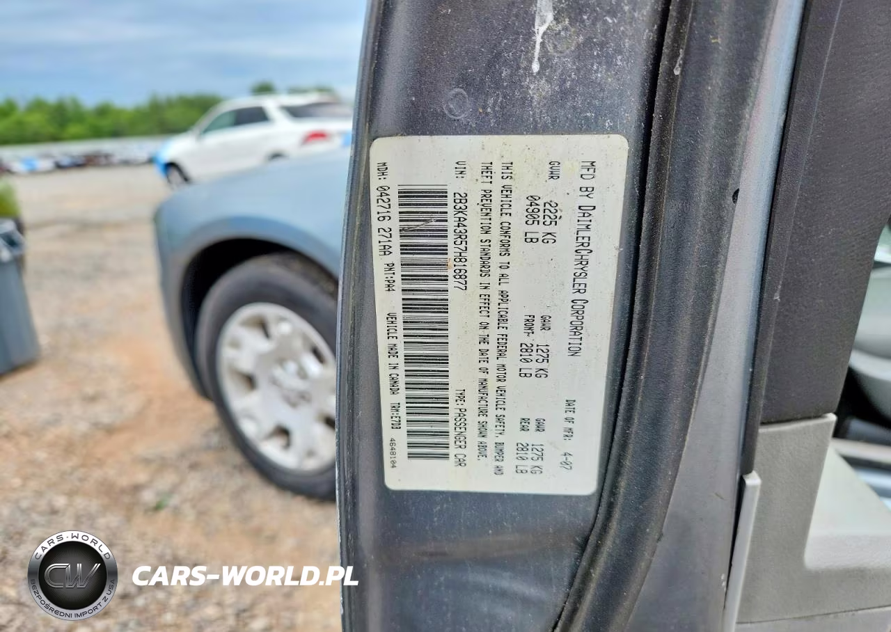 2007 Dodge Charger Se VIN:2B3KA43R57H816877 - 12