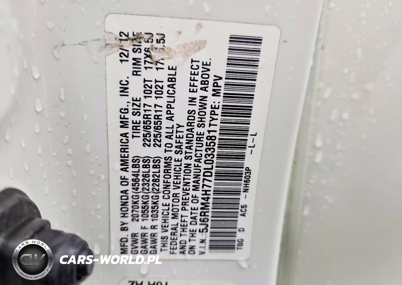 2013 Honda Cr-V Exl VIN:5J6RM4H77DL033581 - 13