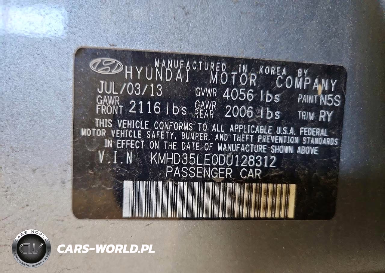 2013 Hyundai Elantra VIN:KMHD35LE0DU128312 - 12