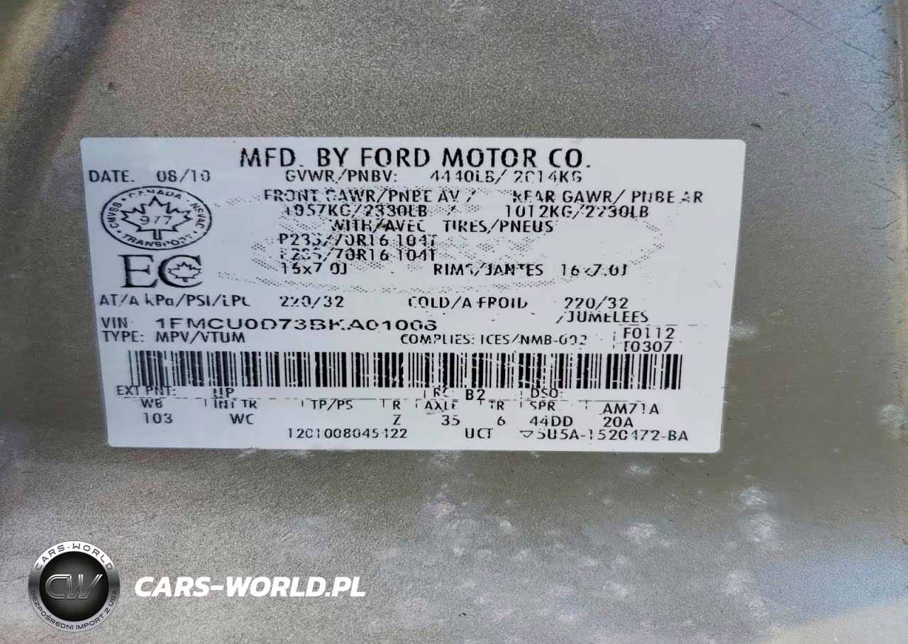 2011 Ford - Ford Escape VIN:1FMCU0D73BKA01008 - 13