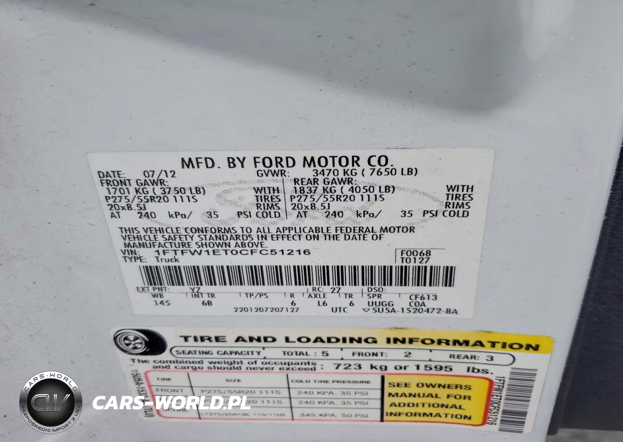 2012 Ford F150 Supercrew VIN:1FTFW1ET0CFC51216 - 12