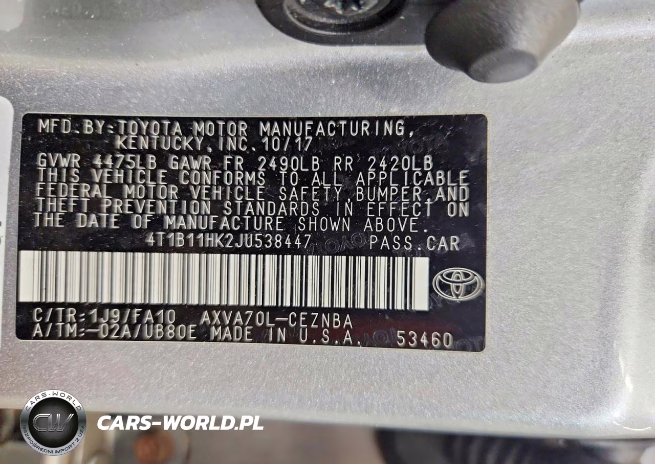 2018 Toyota Camry VIN:4T1B11HK2JU538447 - 12
