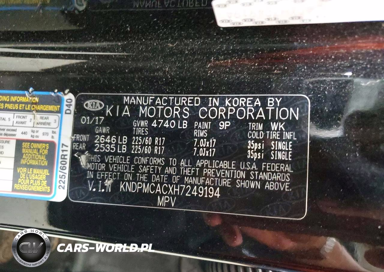 2017 Kia Sportage VIN:KNDPMCACXH7249194 - 13