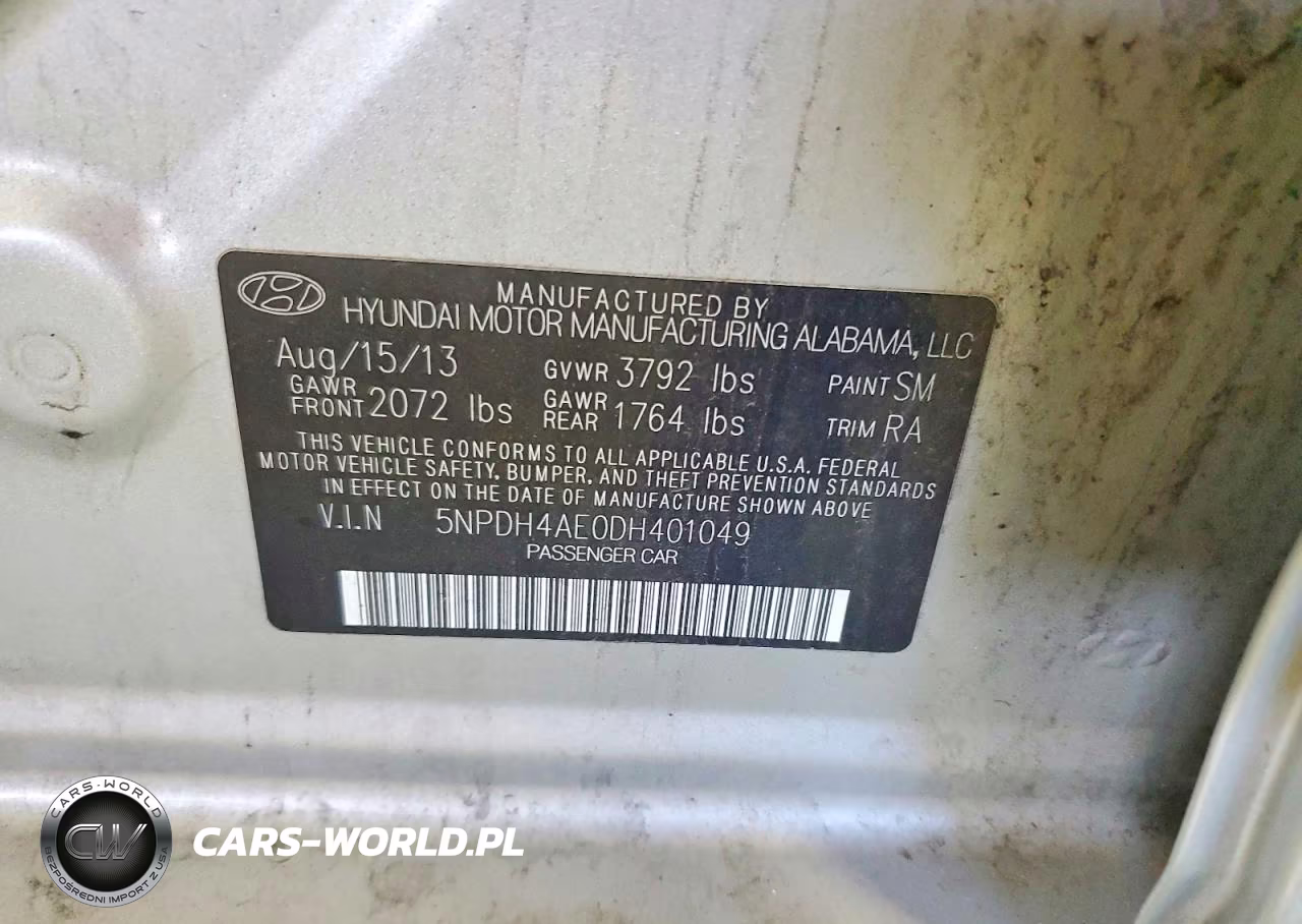 2013 Hyundai Elantra VIN:5NPDH4AE0DH401049 - 12