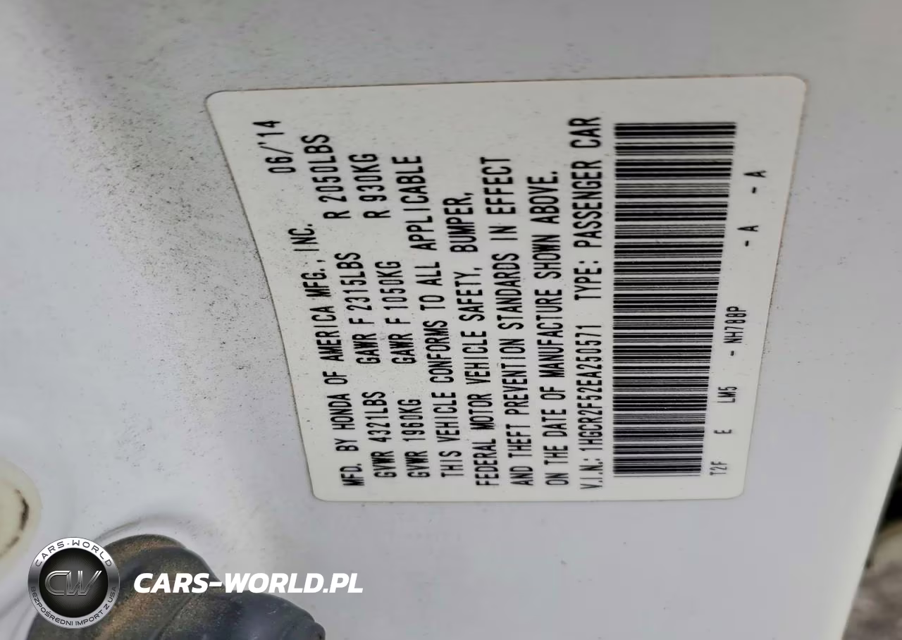 2014 Honda Accord Sport VIN:1HGCR2F52EA250571 - 12