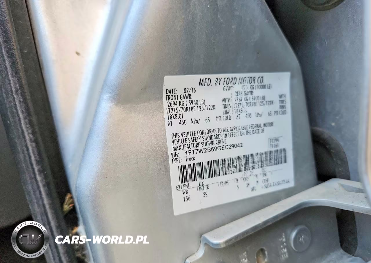 2016 Ford F250 Super Duty VIN:1FT7W2B69GEC29042 - 12