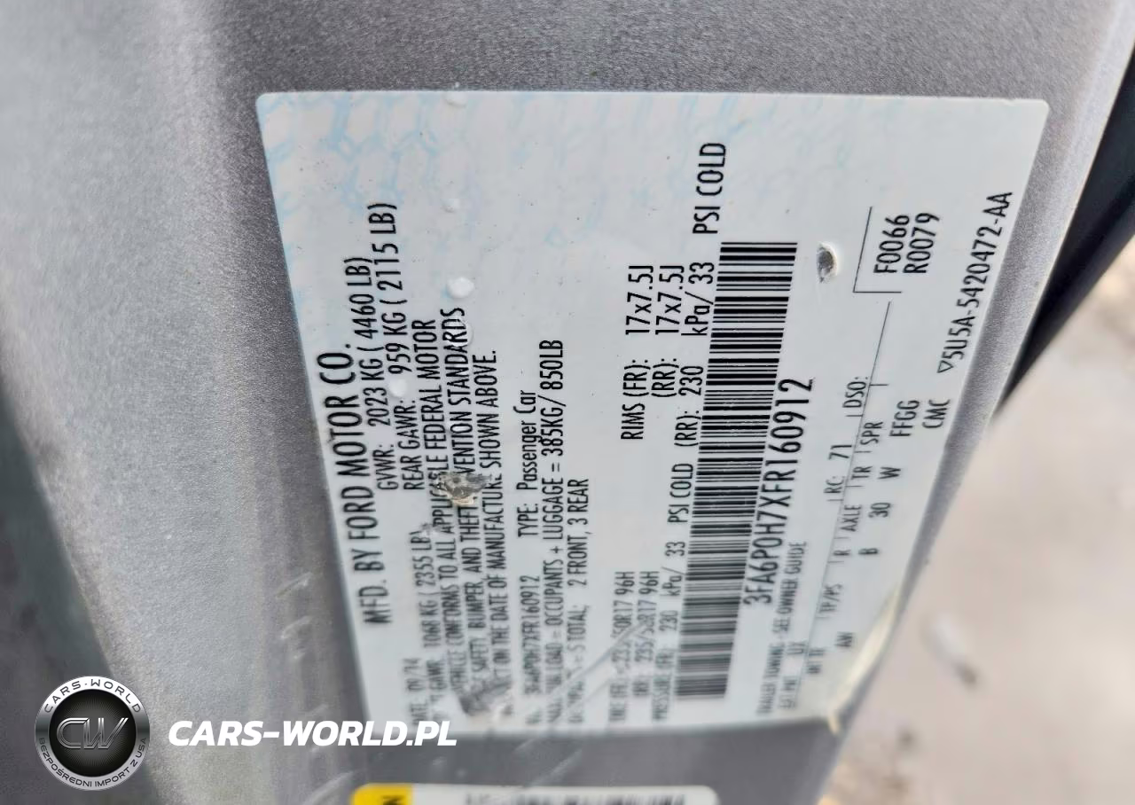 2015 Ford Fusion Se VIN:3FA6P0H7XFR160912 - 12