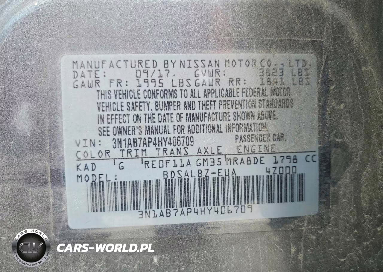 2017 Nissan Sentra S VIN:3N1AB7AP4HY406709 - 12
