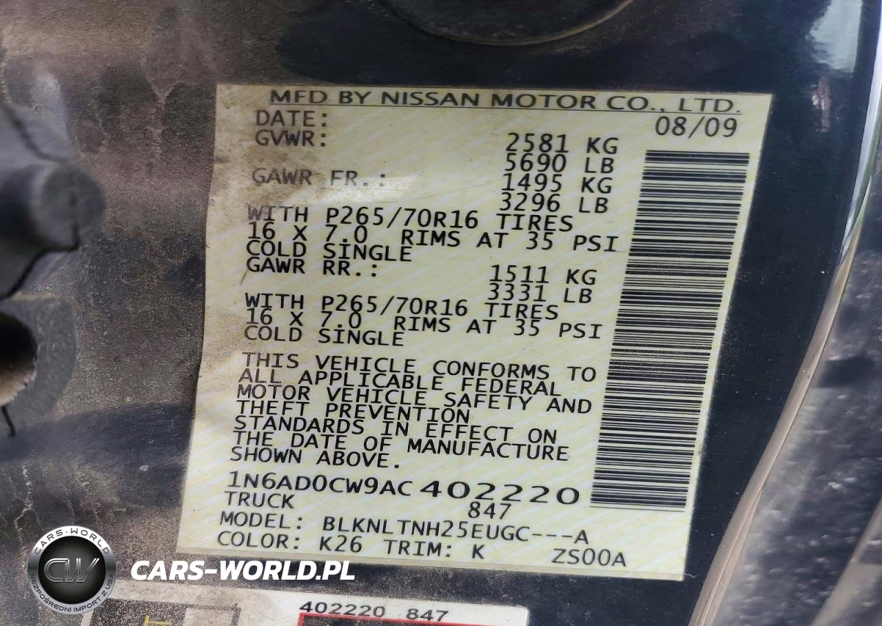 2010 Nissan Frontier Se V6 VIN:1N6AD0CW9AC402220 - 12