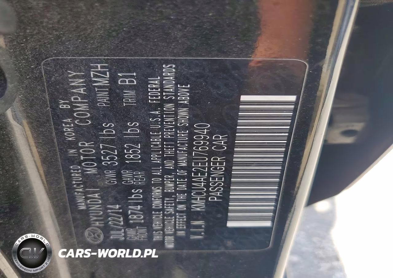 2014 Hyundai Accent Gls VIN:KMHCU4AE2EU769940 - 12
